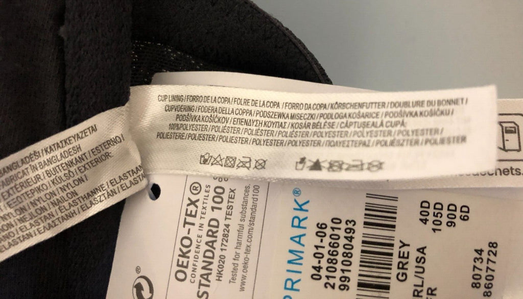 Primark Charcoal Floral Front Fastening Supporting 40D Bra BNWT