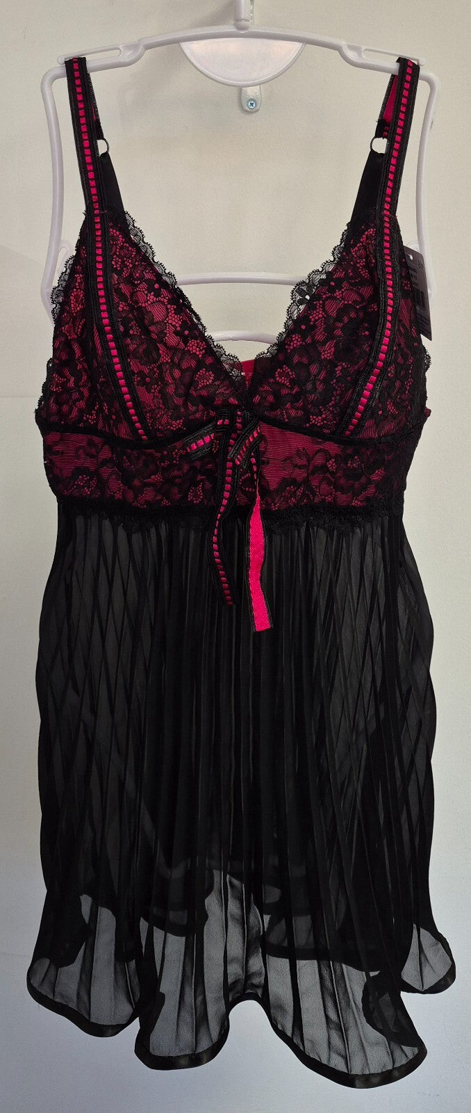 Bassoni Chemise Medium/12 Black/Pink NWT