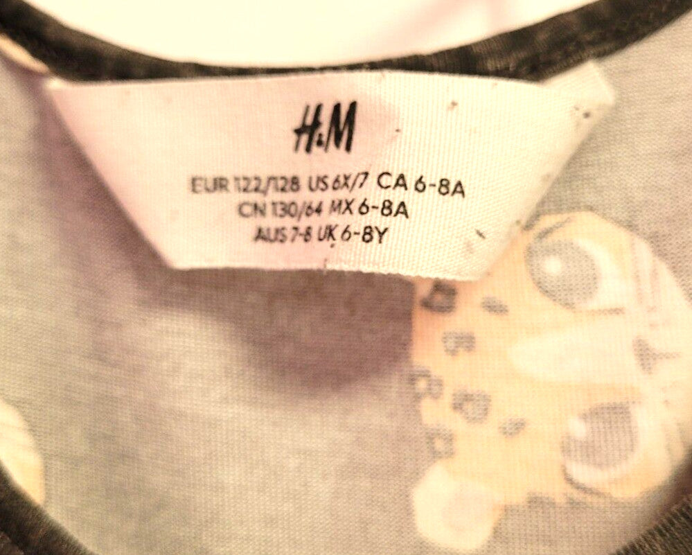 H&amp;M Girls Dress 6-8 Years Brown Mid Length Sleeveless Round Neck Pre-Owned