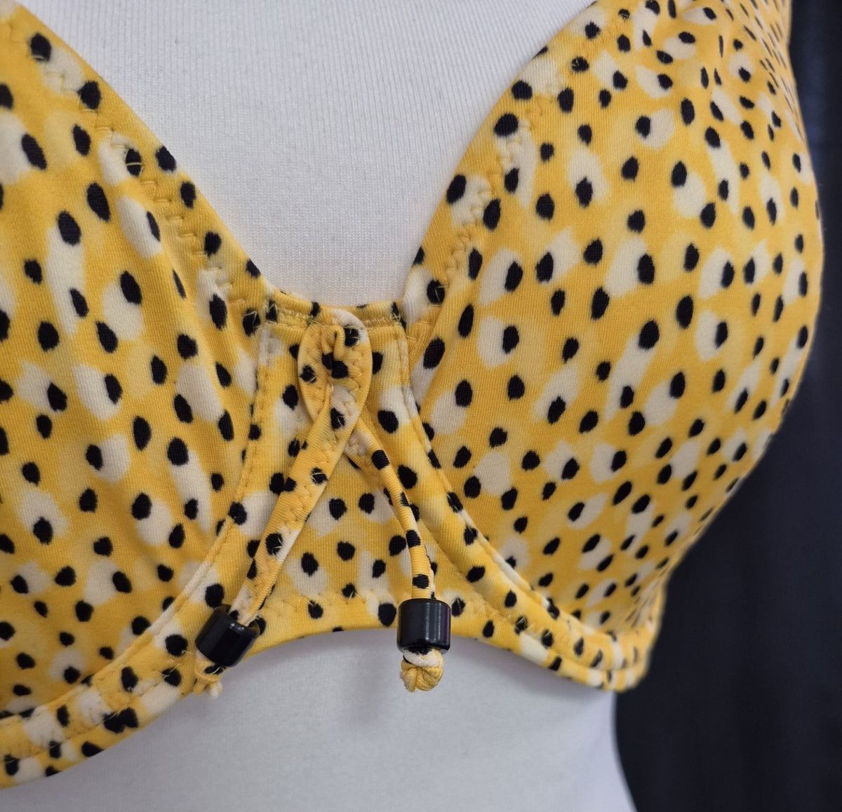Freya 'Cala Palma' Plunge Bikini Top Yellow/Black 30F NWT