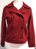GAP Wool Jacket UK-Small Red Short Double Breasted Button Front  Pre-Owned