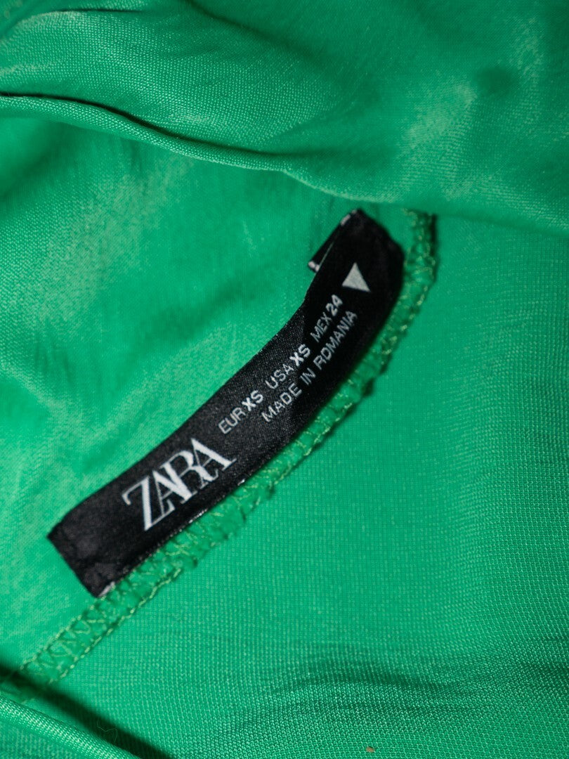 Zara Green Mini Dress Size XS | Pre-Owned