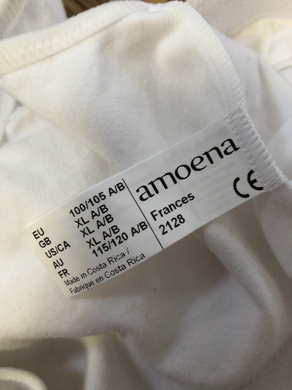 Amoena Bra XL White Non Patterned Front Fastening Non Wired Non Padded BNWT