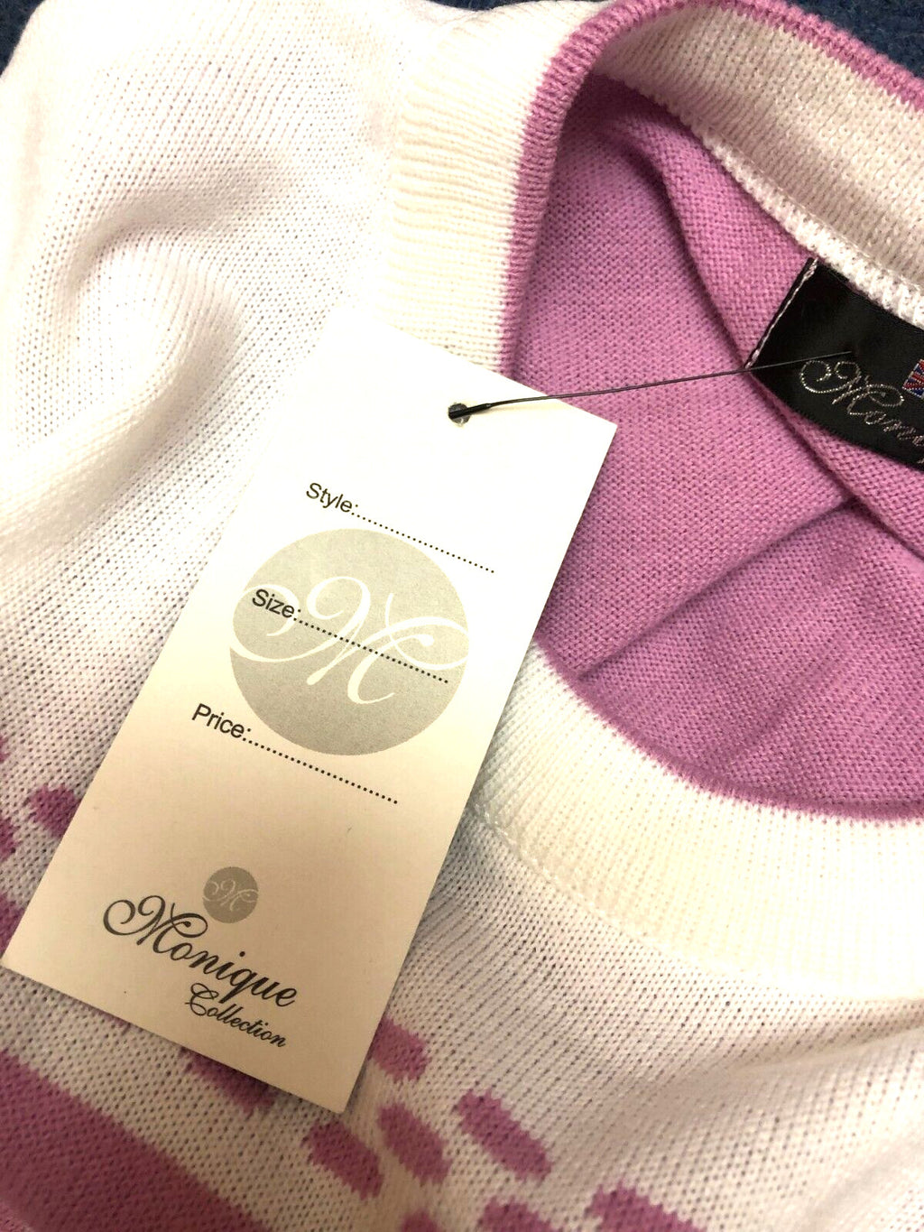 Womens Top XL Pink and White Round Neck Short Sleeve by Monique Collection BNWT