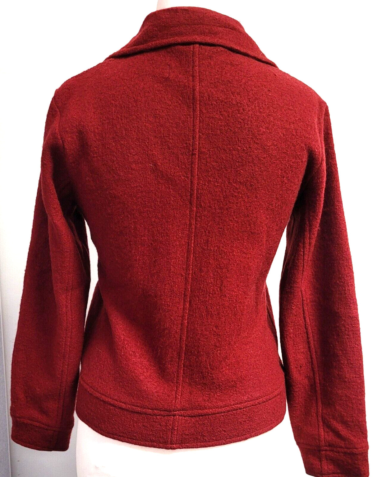 GAP Wool Jacket UK-Small Red Short Double Breasted Button Front  Pre-Owned