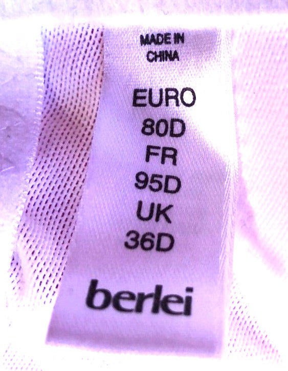 Berlei Classic Bra 36D White Non-Wired Non Padded B512 Cotton Blend New +Tags