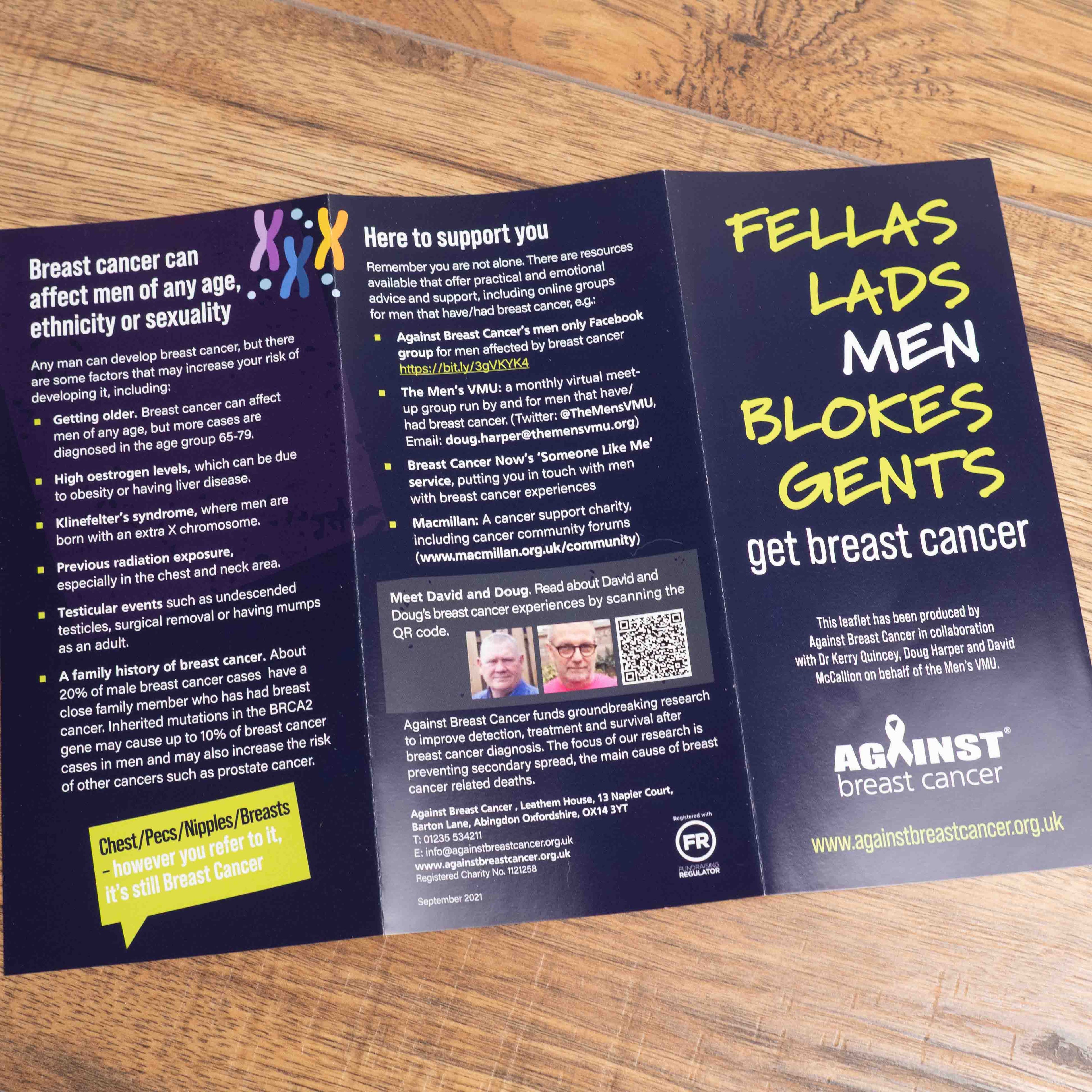 Male Breast Cancer information leaflet | Digital Download