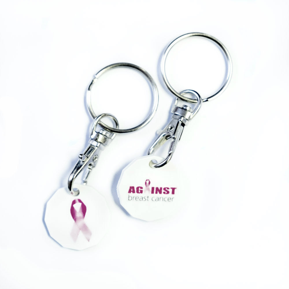 Pink Ribbon Trolley Coin & Keyring