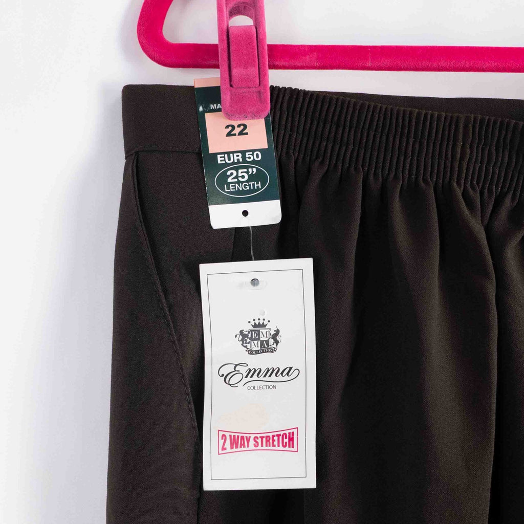 Emma Collection Brown Elasticated 22 Trousers NWT RRP £17.00