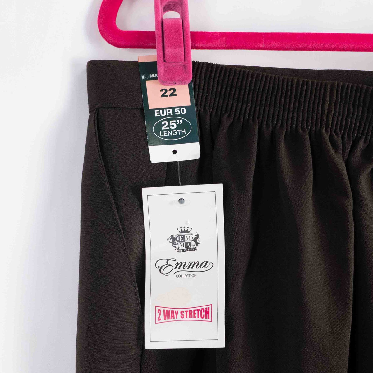 Emma Collection Brown Elasticated 22 Trousers NWT RRP £17.00