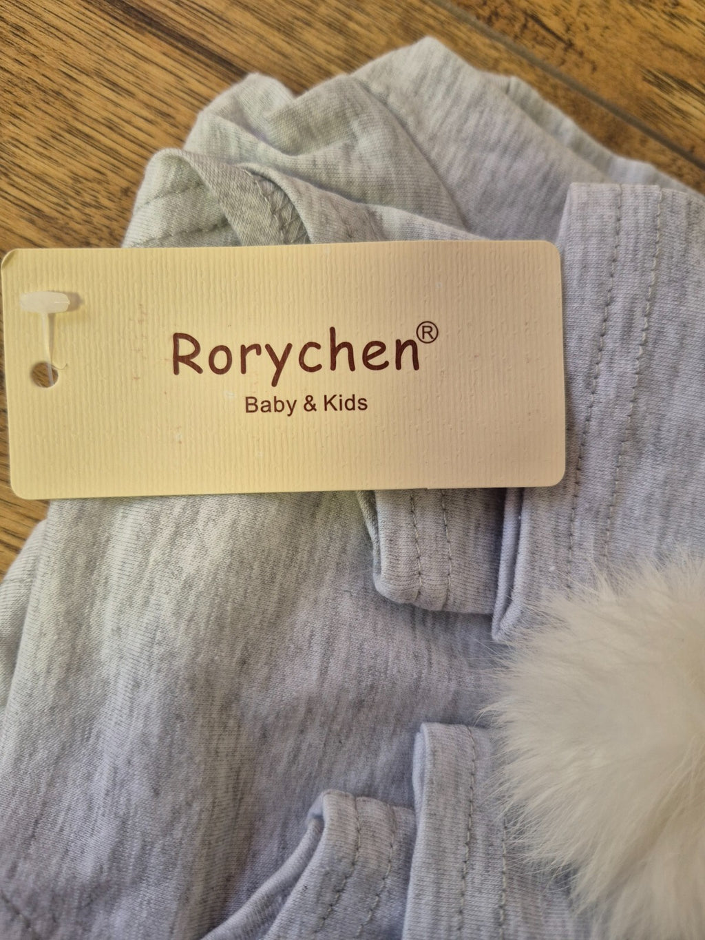 Rorychen Rabbit Bodysuit with detachable tail 12 months 100cm Grey NWT