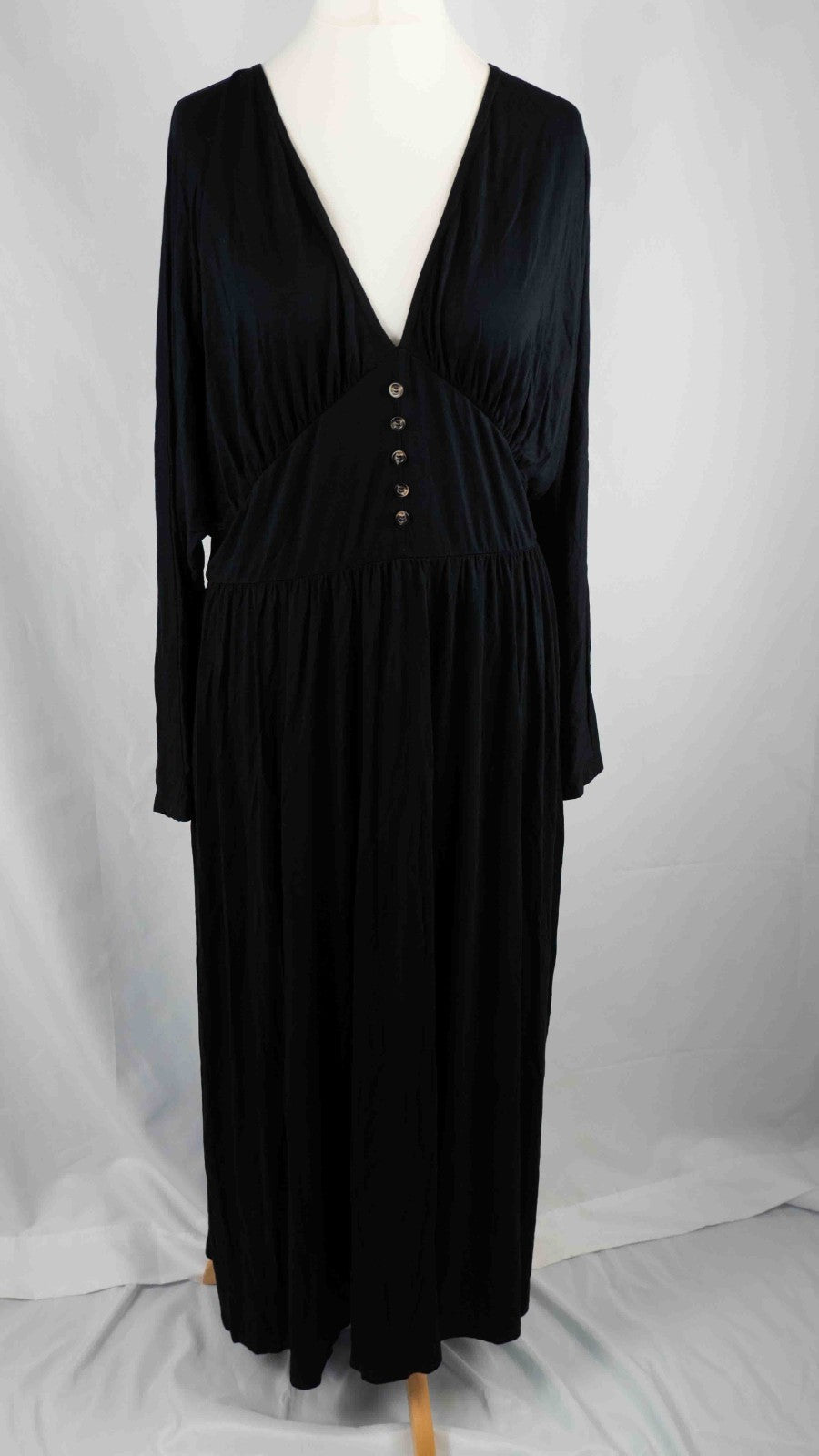 Asos Design Curve Black Long Sleeve Size 18 Dress Pre-Owned