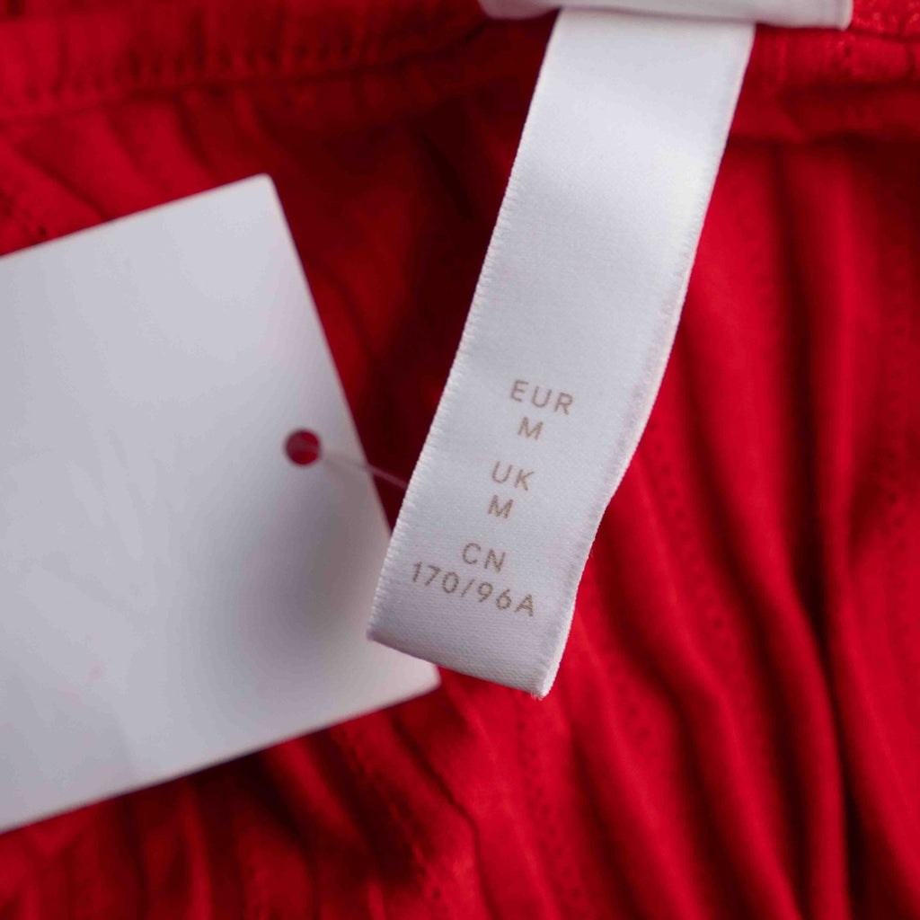 H&amp;M Red Ribbed Style Long Sleeve M Top New With Tag RRP £9.99