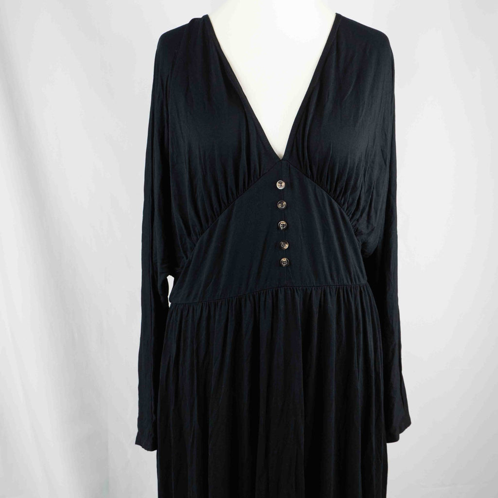 Asos Design Curve Black Long Sleeve Size 18 Dress Pre-Owned