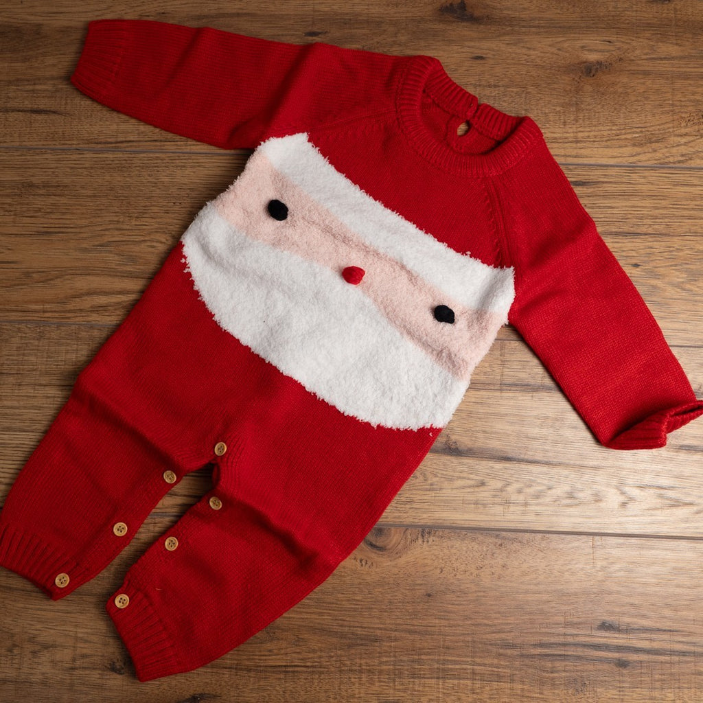 Santa 80cm Button Up Baby Grow New Without Tags