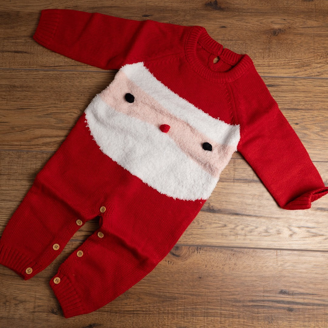 Santa 80cm Button Up Baby Grow New Without Tags