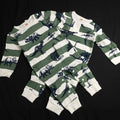 Baby Romper x2 Green &amp; White Dinosaur Pattern Size 80cm New In Packaging