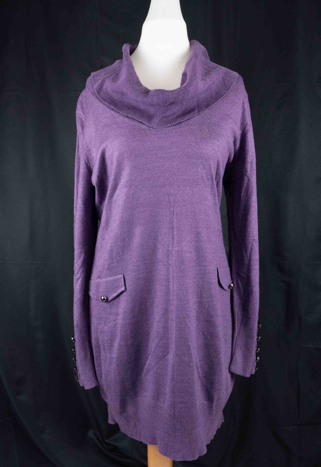 Wallis Purple Long Sleeve Large Dress Pre-Owned