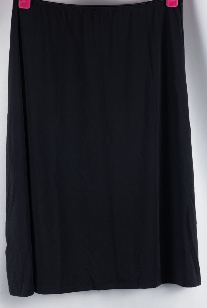Gaspe Black Non Patterned Elasticated Waist Size 12/14 Slip New With Tag
