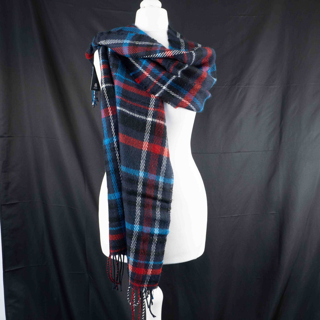 M&amp;S Collection Navy and Red Checked Scarf New With Tag