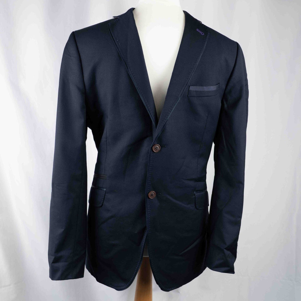 Ted Baker Dark Navy Long Sleeve Button Up 42R Jacket Pre-Owned