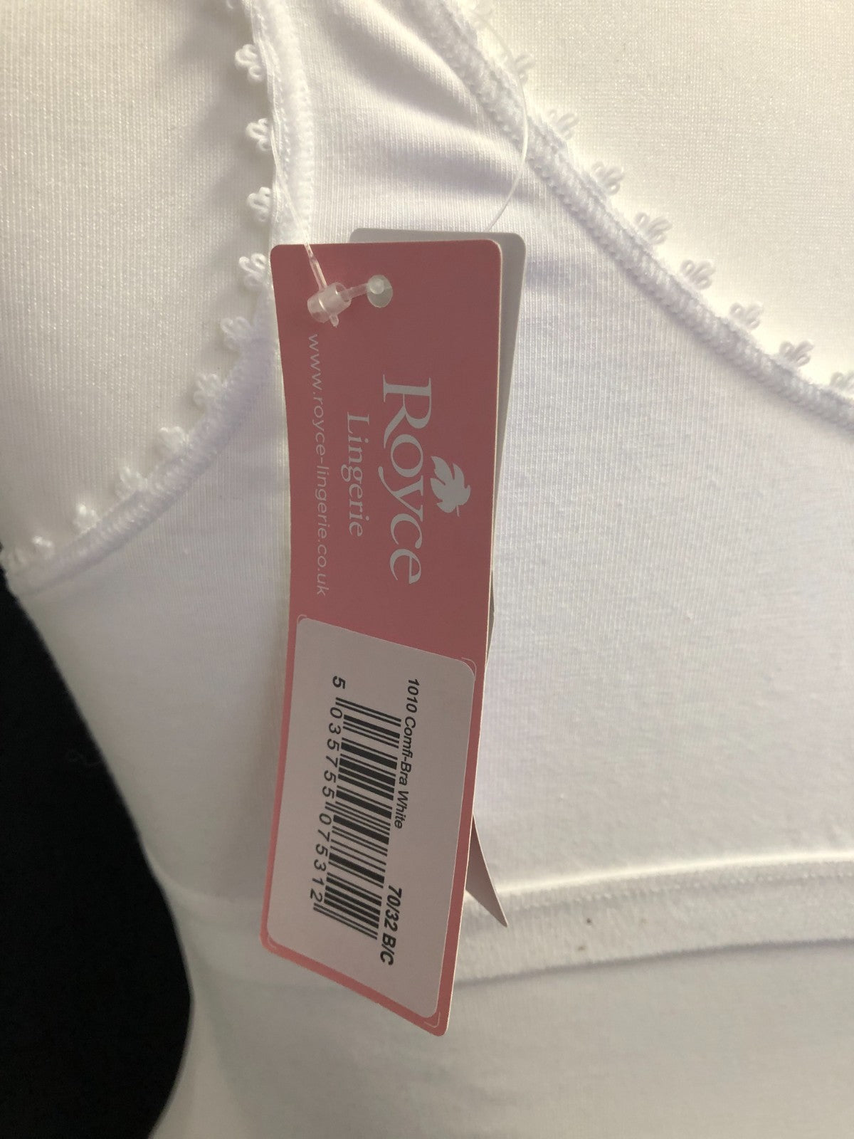 White Bra Royce 32B/C Front Fastening Poppers Non Wired Non Padded  BNWT