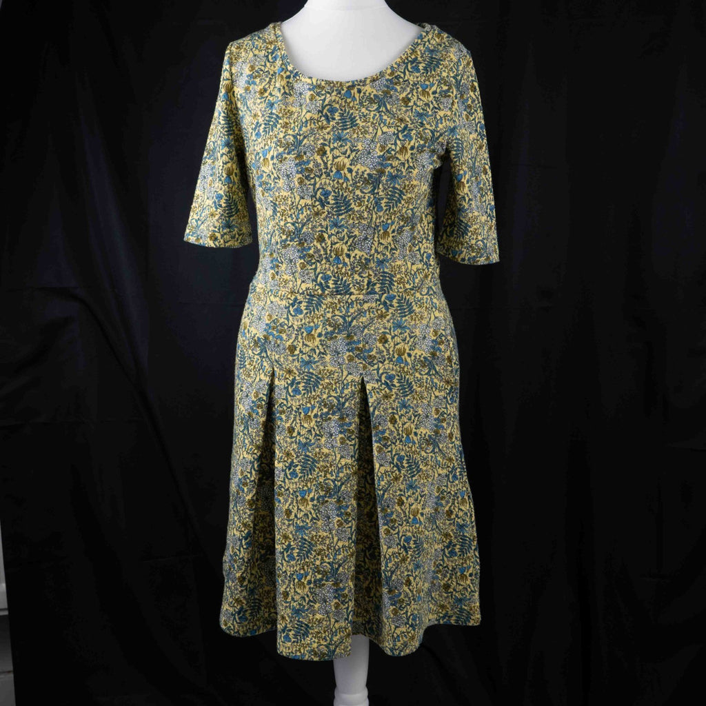 Next Yellow Floral Mid Sleeve 8 Dress Pre-Owned