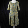 Next Yellow Floral Mid Sleeve 8 Dress Pre-Owned