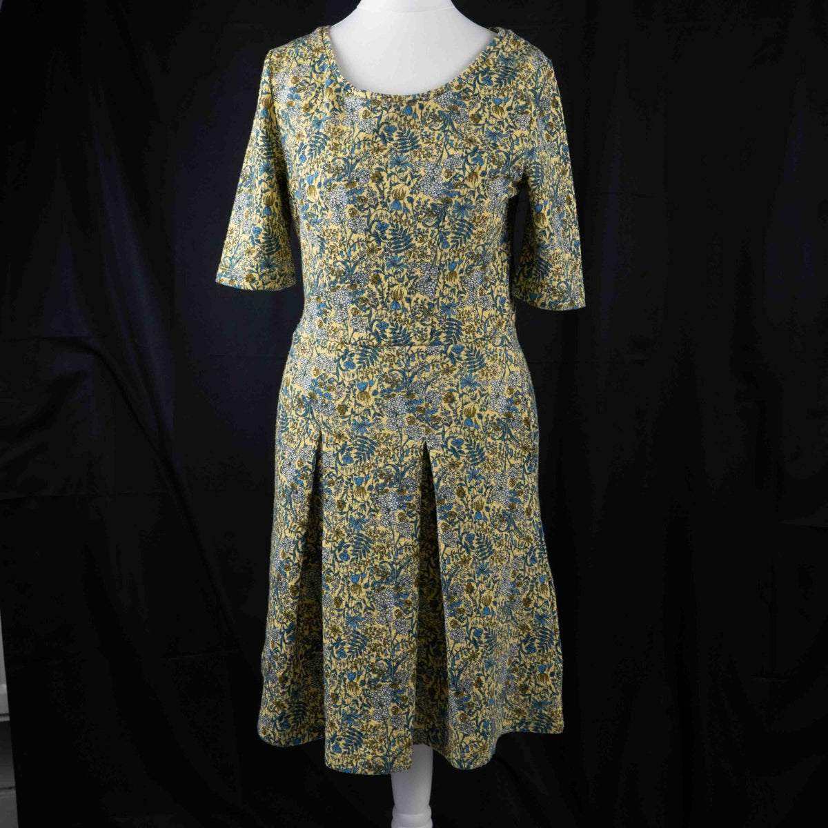 Next Yellow Floral Mid Sleeve 8 Dress Pre-Owned