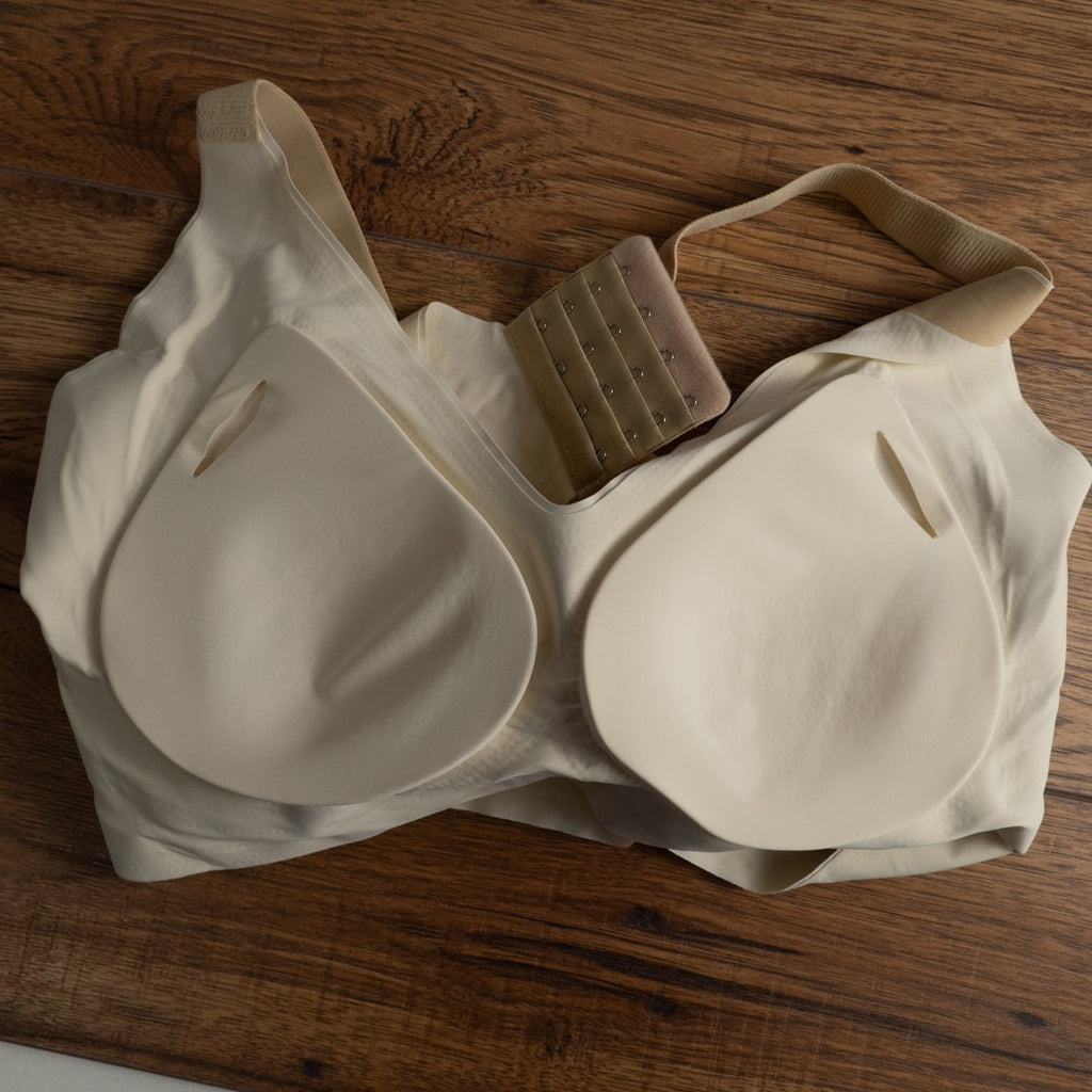 Beige Padded Non Wired Non Pattern Prosthetic 5XL Bra New In Packaging