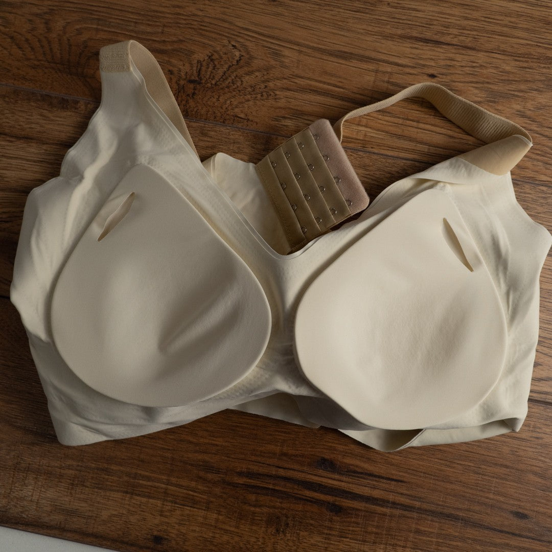 Beige Padded Non Wired Non Pattern Prosthetic 5XL Bra New In Packaging