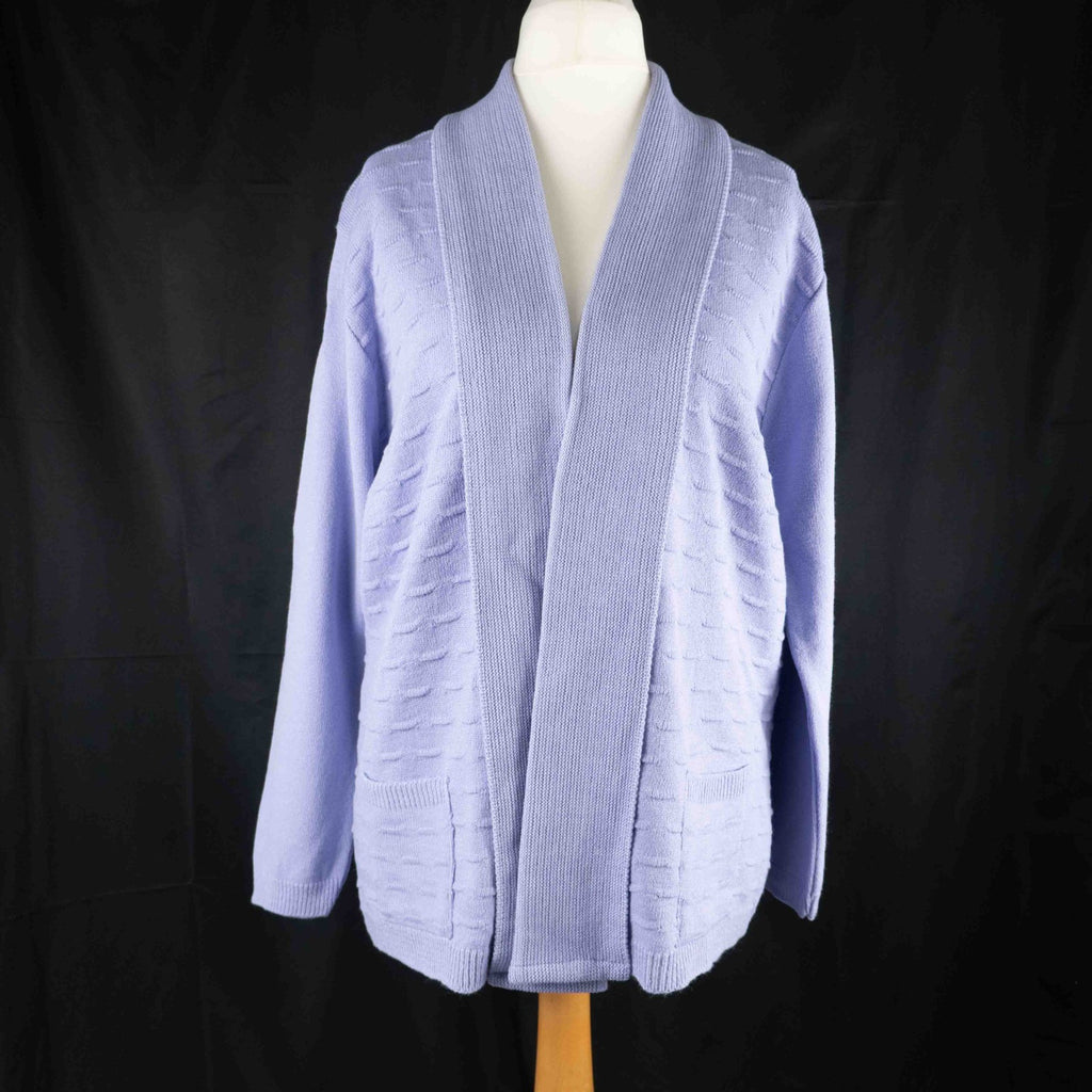 Monique L/XL lilac edge to edge cardigan