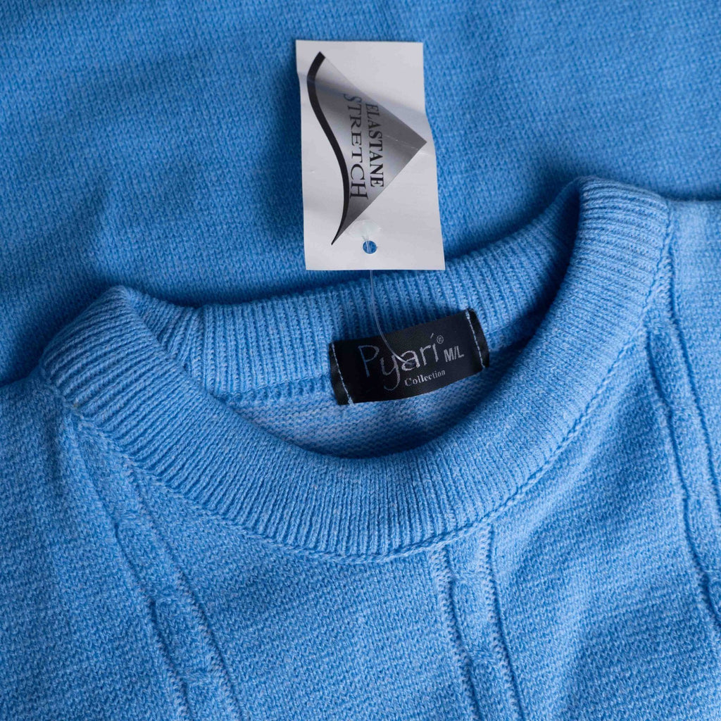 Pyari Collection Blue Line Short Sleeve M/L Jumper New With Tag