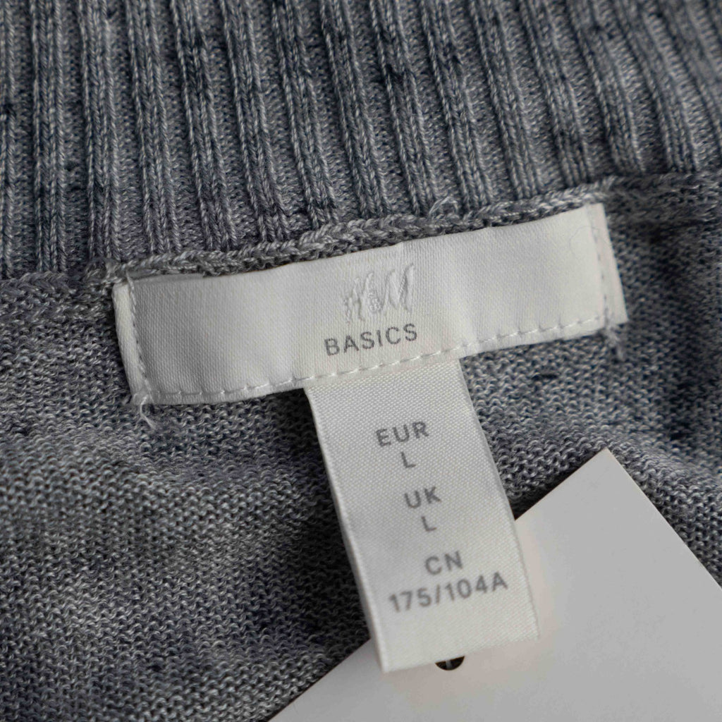 H&amp;M Basics Grey Large Lightweight Jumper New With Tag RRP £9.99