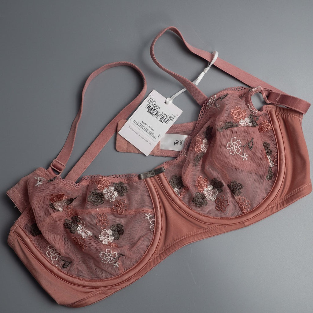 TU Lingerie Pink Floral Underwired Non Padded 38C Bra New With Tag RRP £14.00