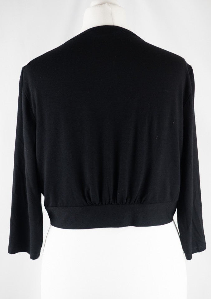 M&amp;S Black Non Patterned Non Buttoned Size 12 Top Pre-Owned
