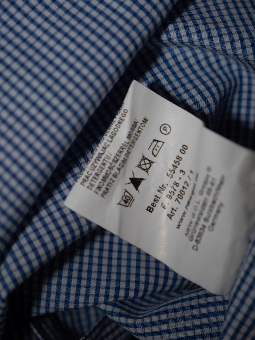 G.O.L Boys Slim Fit Blue &amp; White Checked 176cm Shirt Pre-Owned