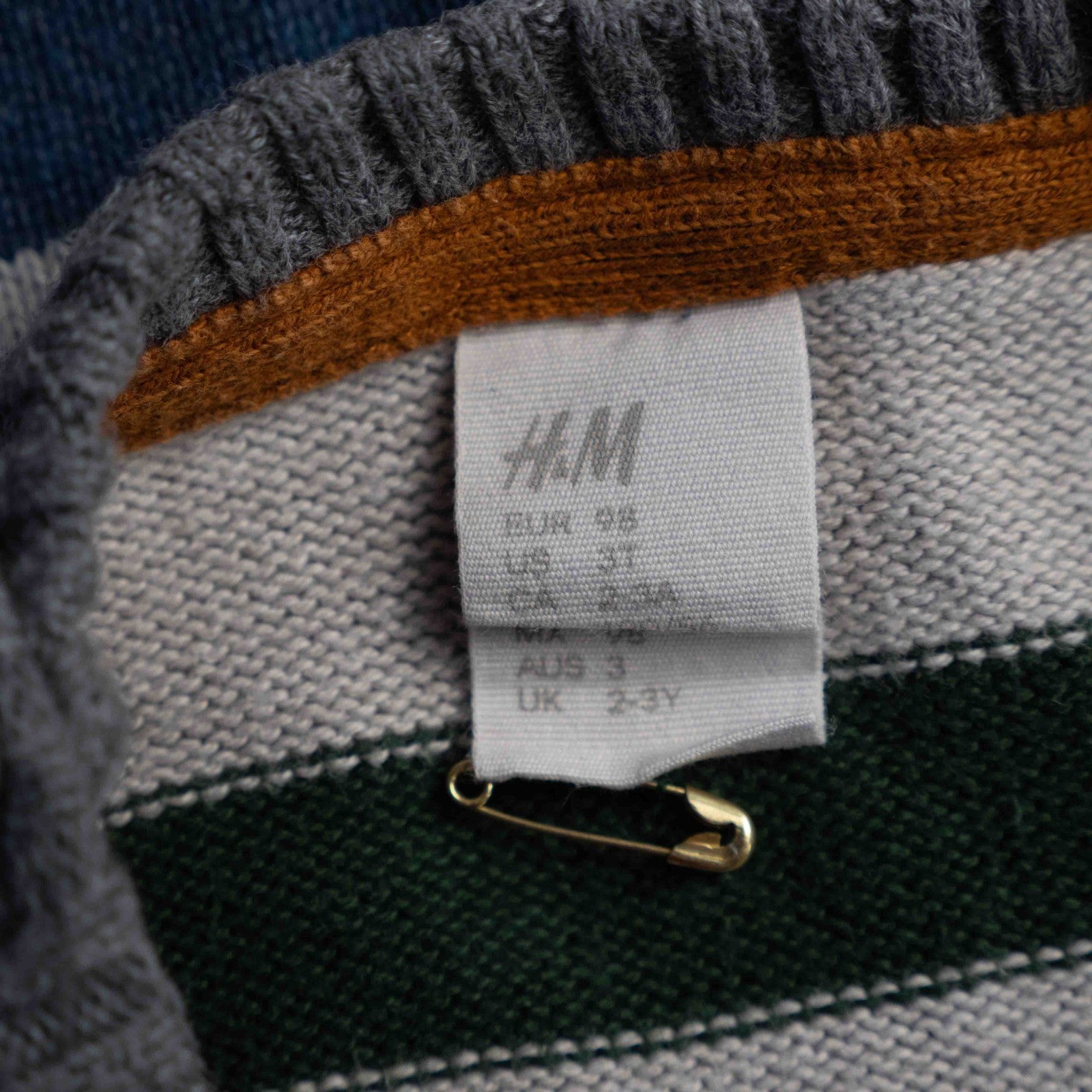 H&amp;M Multi Coloured Striped Long Sleeve 2-3Y Jumper Pre-Owned