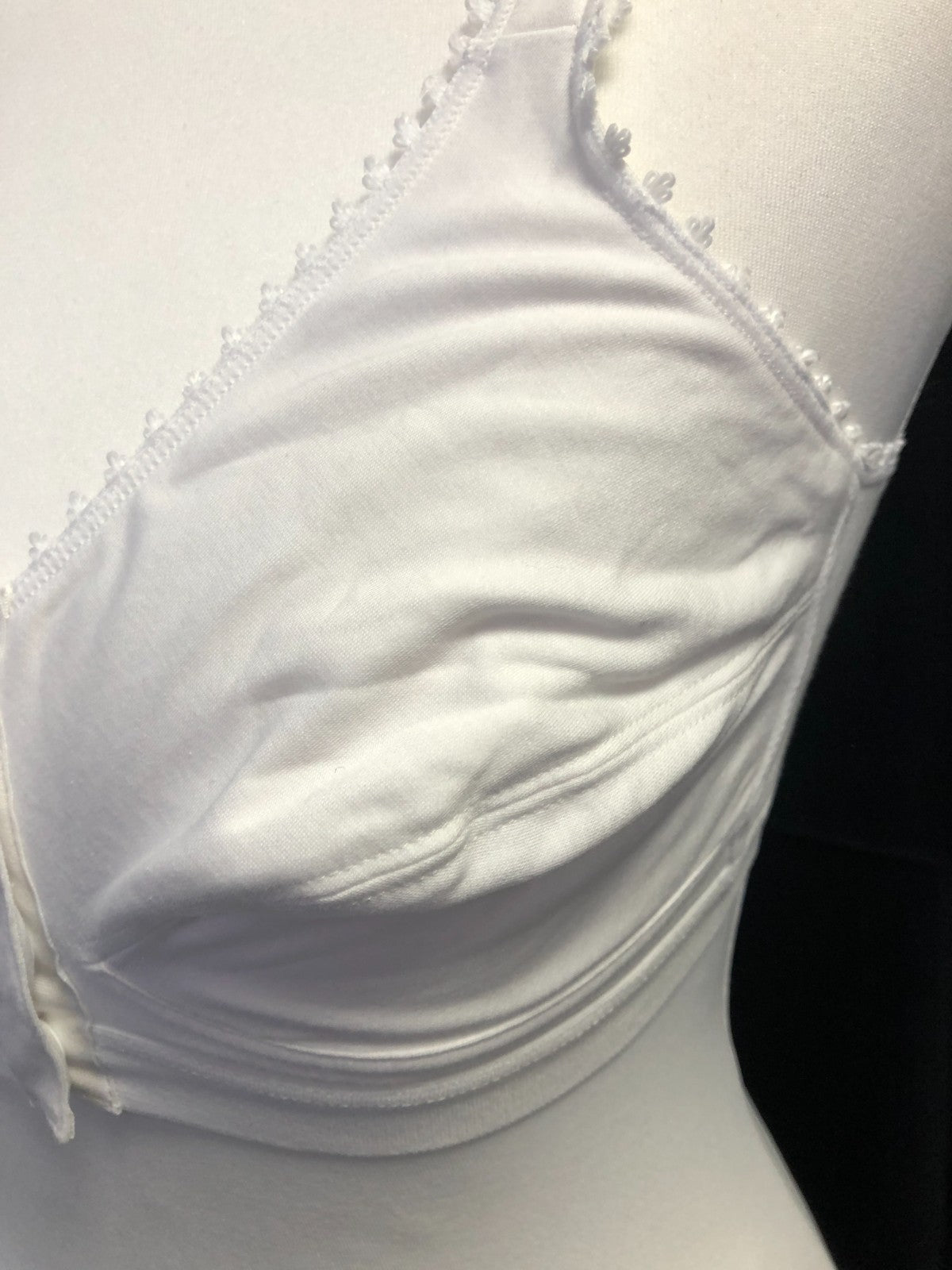 White Bra Royce 32B/C Front Fastening Poppers Non Wired Non Padded  BNWT