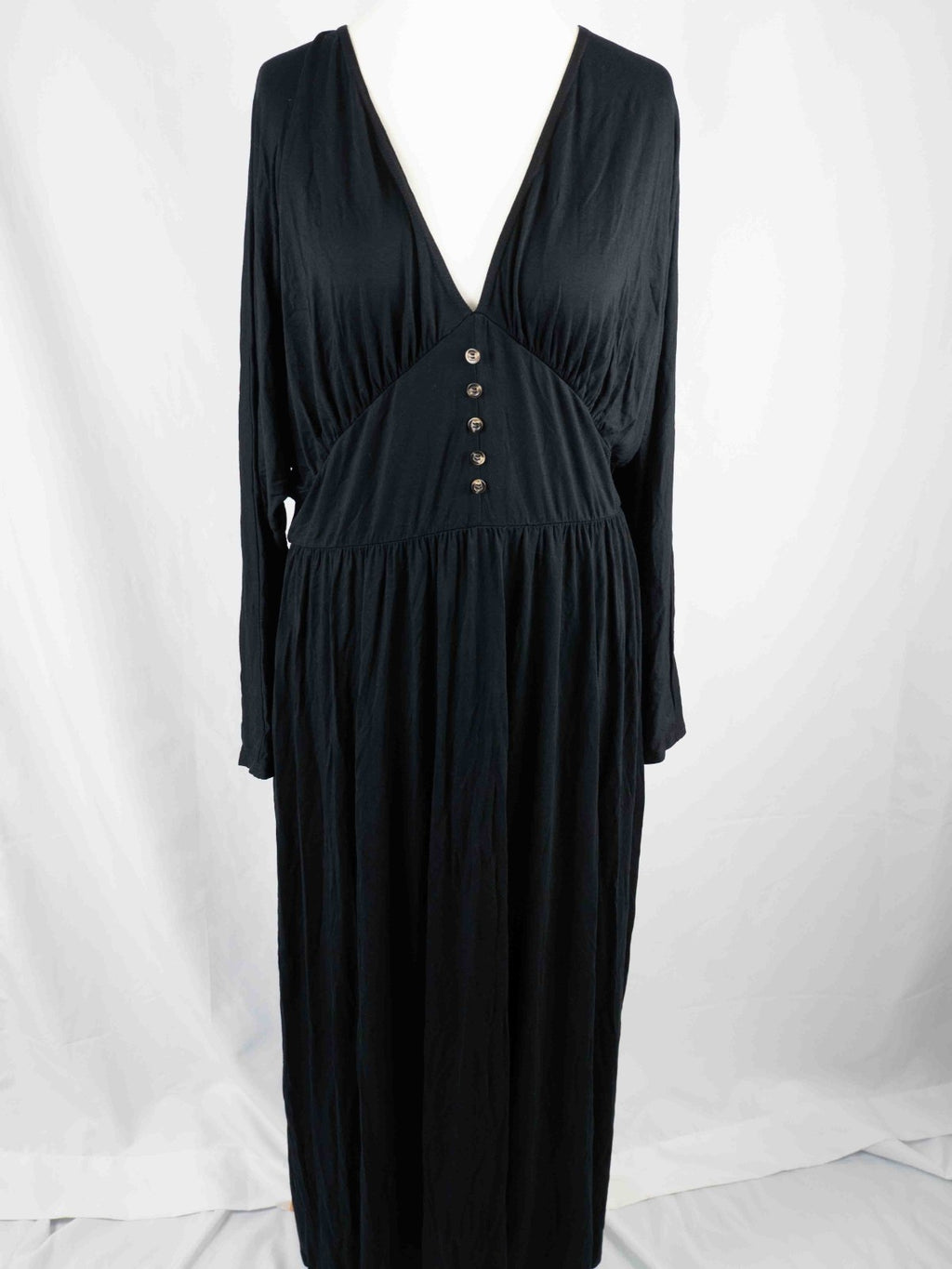 Asos Design Curve Black Long Sleeve Size 18 Dress Pre-Owned