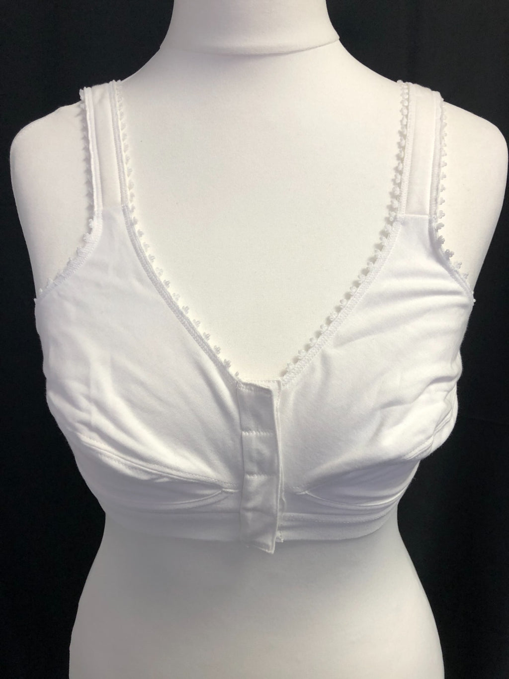 White Bra Royce 32B/C Front Fastening Poppers Non Wired Non Padded  BNWT