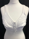White Bra Royce 32B/C Front Fastening Poppers Non Wired Non Padded  BNWT