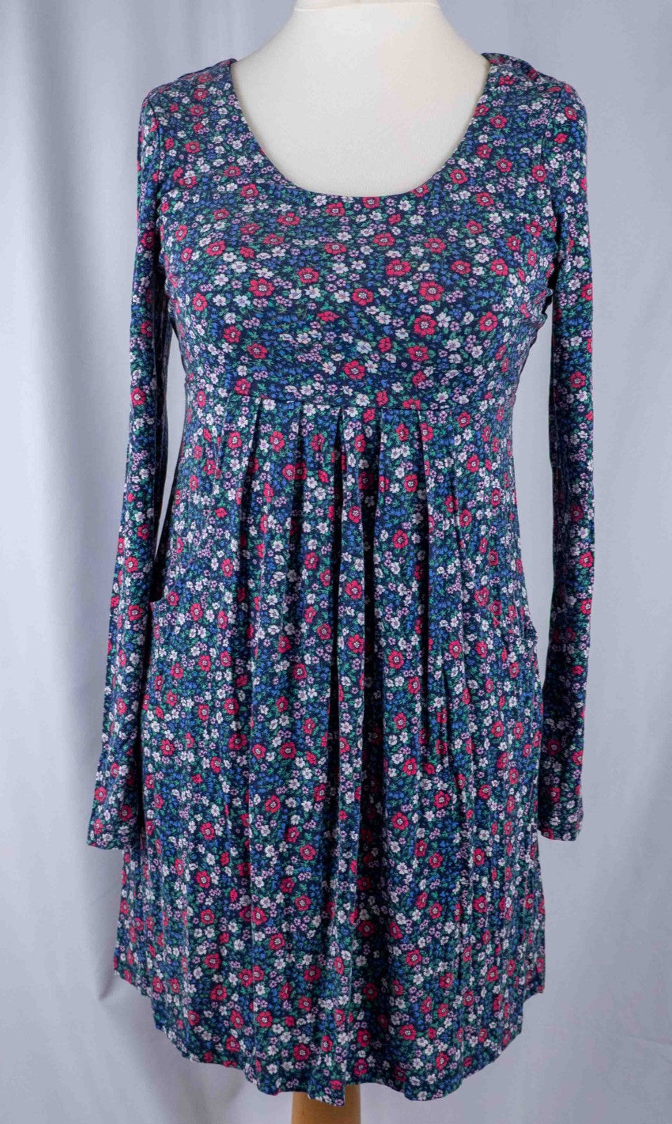 Joules Blue Floral Long Sleeve 8 Dress Pre-Owned