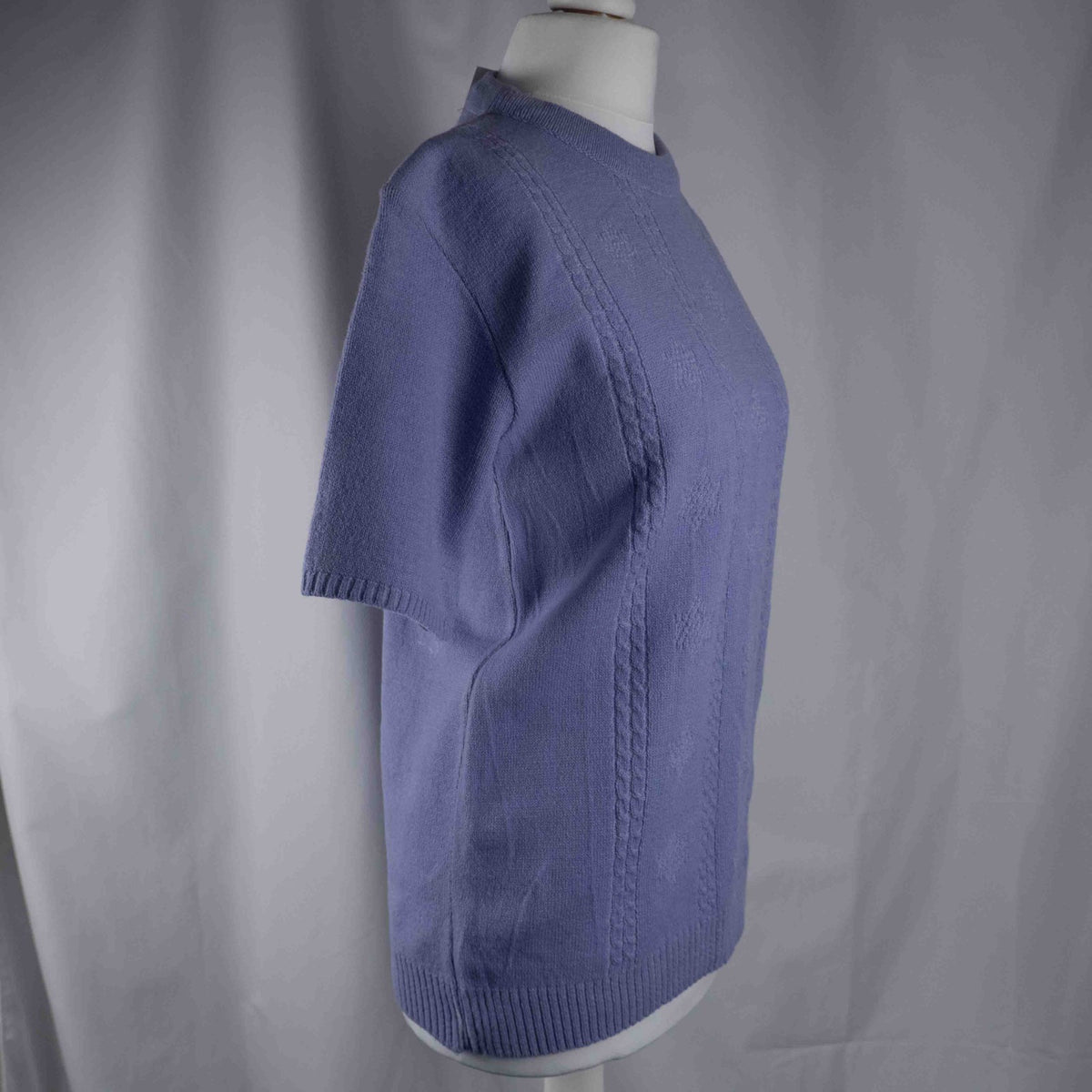 Pure &amp; Natural Lilac Short Sleeve Line Pattern S/M Jumper New With Tag RRP £17