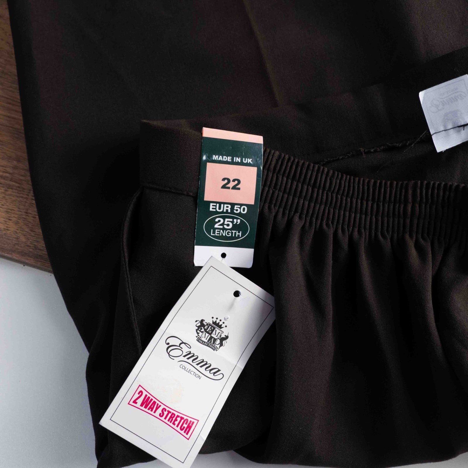 Emma Collection Brown Elasticated 22 Trousers NWT RRP £17.00