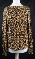 H&amp;M Leopard Print Long Sleeve Size 6 Top Pre-Owned