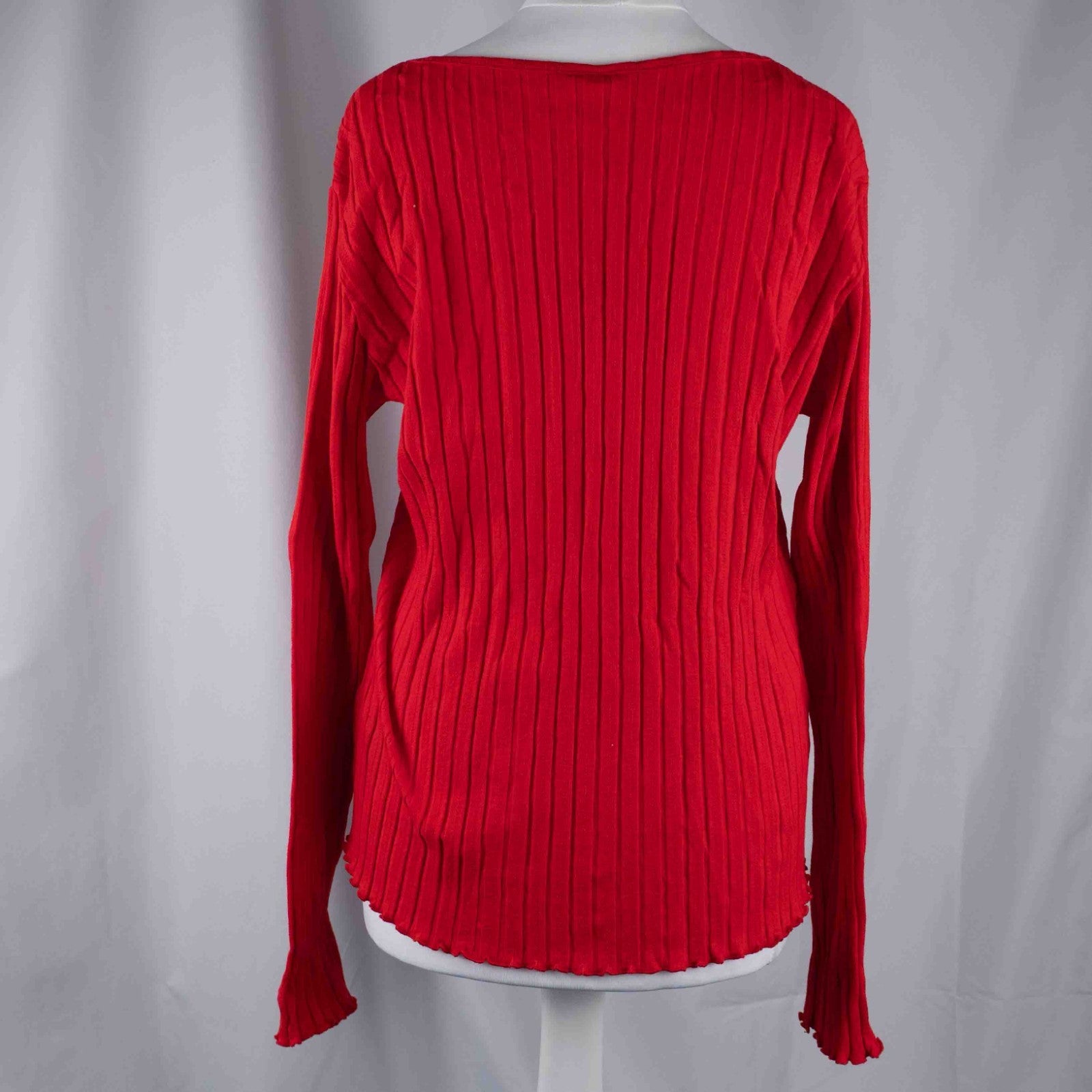 H&amp;M Red Ribbed Style Long Sleeve M Top New With Tag RRP £9.99