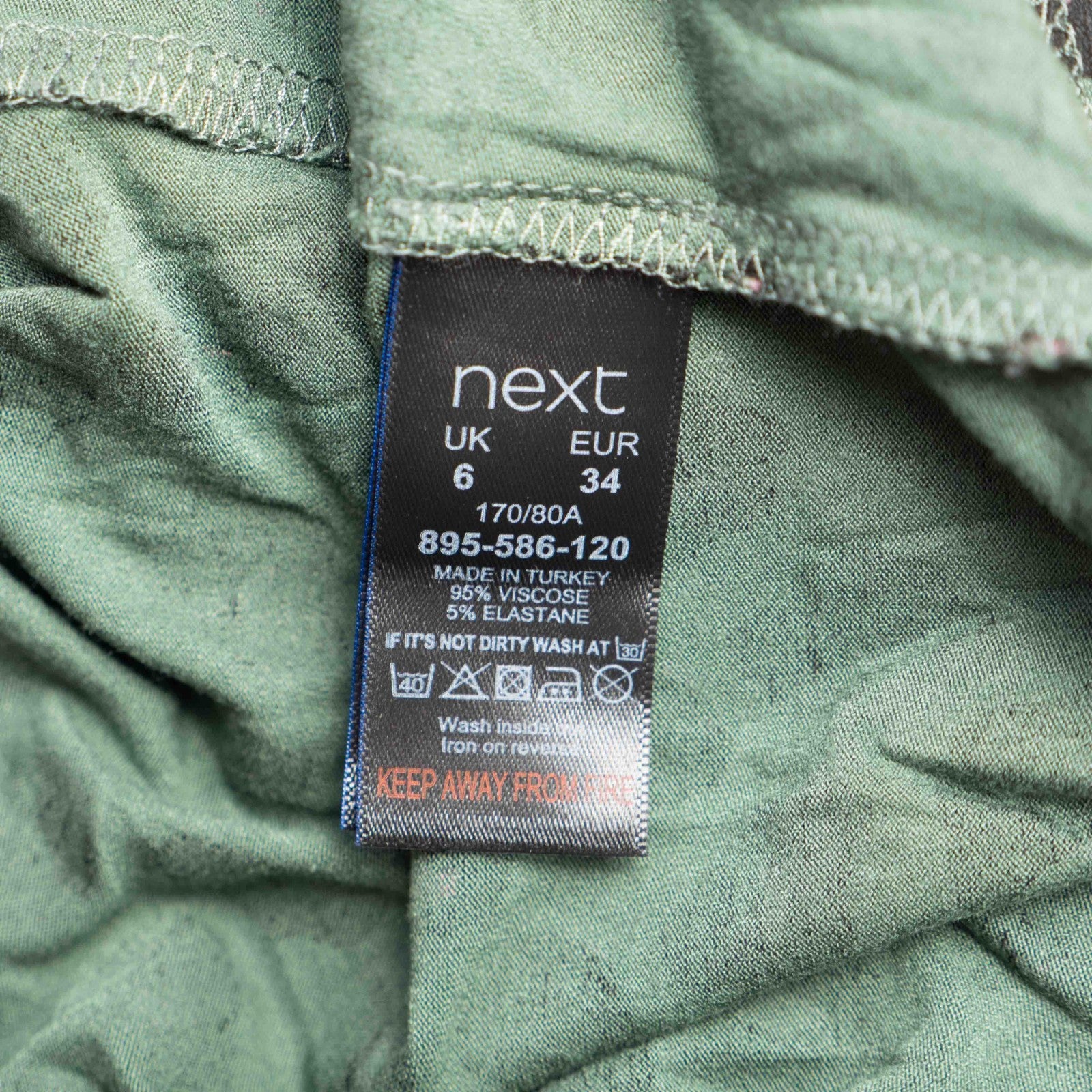 Next Green Leopard Print Long Sleeve 6 Top Pre-Owned