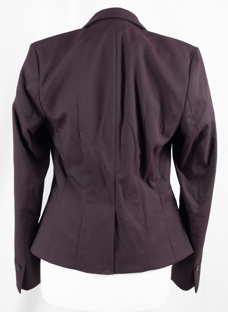 H&amp;M Dark Plum Long Sleeve Size 34 EUR Buttoned Jacket Pre-Owned