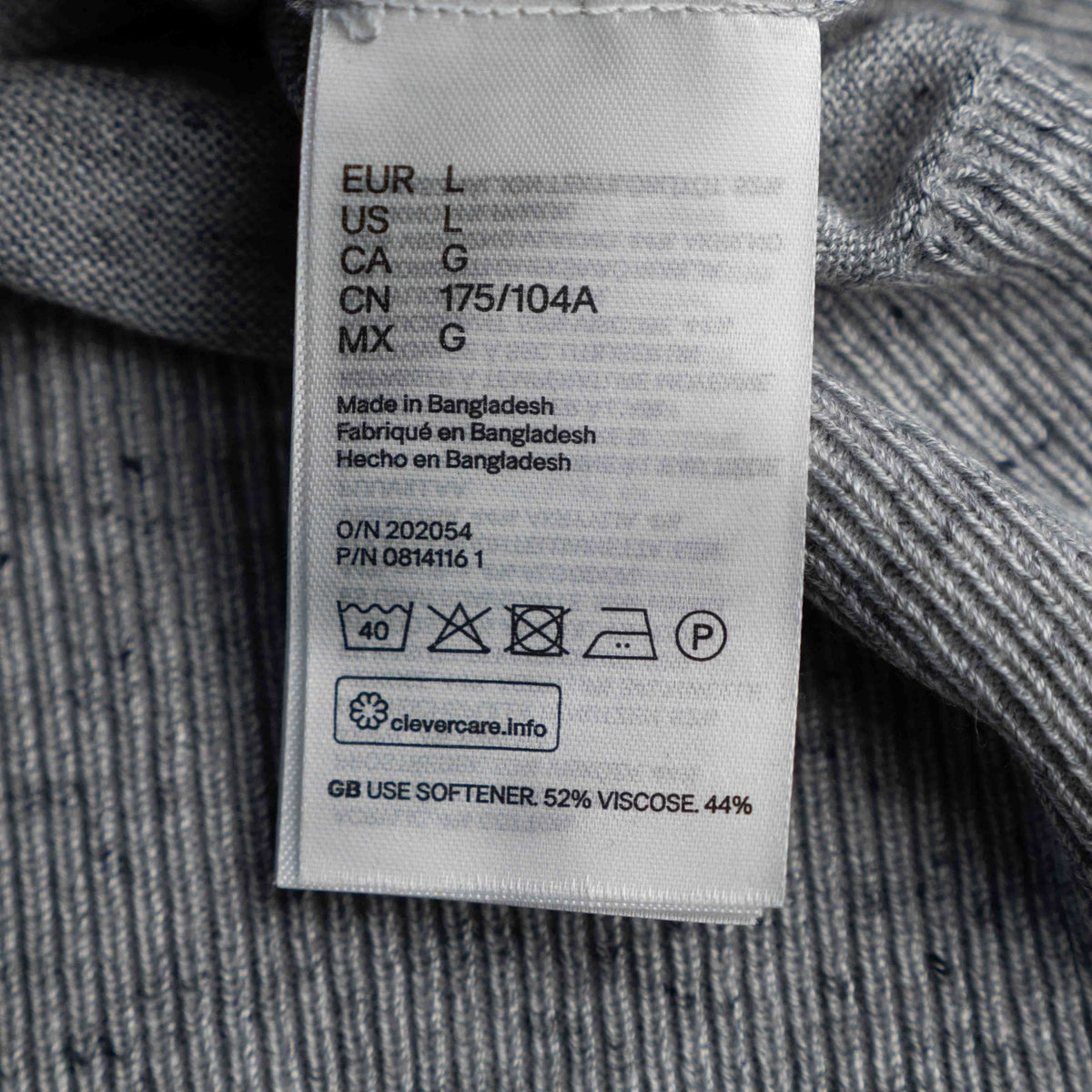 H&amp;M Basics Grey Large Lightweight Jumper New With Tag RRP £9.99